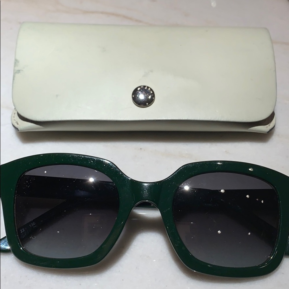 Marni Green and gold sunglasses with case
